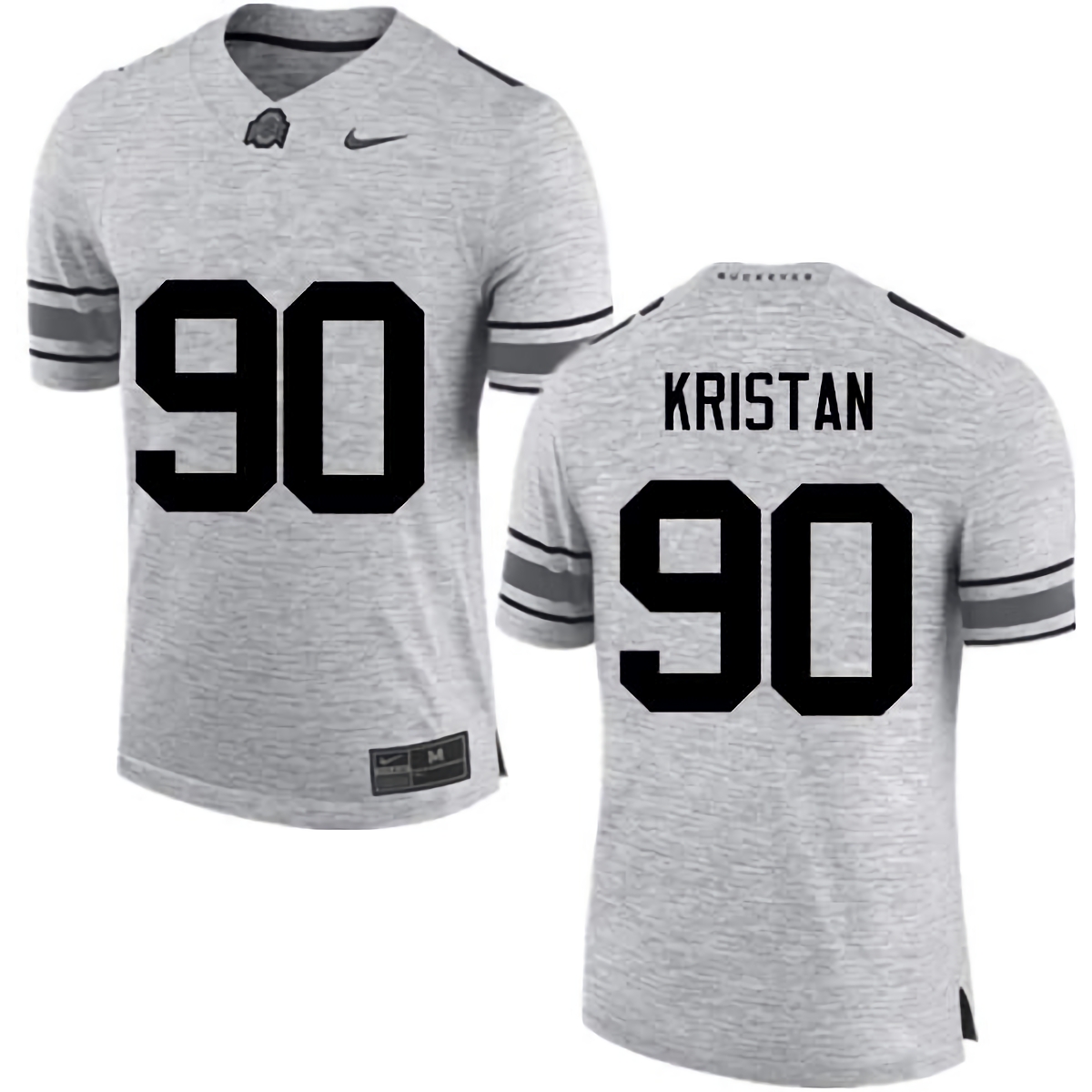 Bryan Kristan Ohio State Buckeyes Men's NCAA #90 Nike Gray College Stitched Football Jersey OQJ1256FW